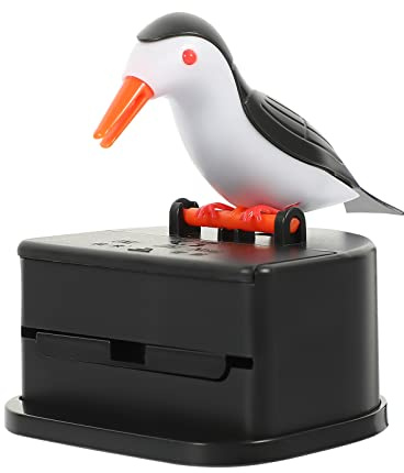 MUCKLILY Zahnstocherbox Aus Dickem Material Automatischer Presstyp Spender Vogel Design Kompakte Dekoration Für Zuhause Büro Und Restaurant