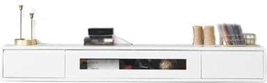 Lizhuzhuzs28 Moderne Meuble TV Flottant, étagères TV murales avec Porte, Meuble TV Flottant for Chambre à Coucher et Salon Console(Blanc,Petit)
