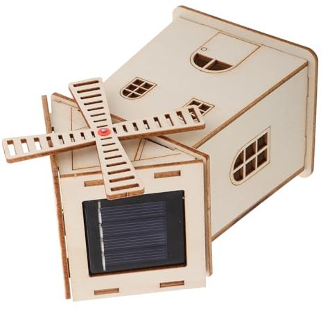 NOLITOY Solarbetriebene Windmühle Selbstgemacht Bausatz Mit Bemalbarem Design Lernspielzeug Für Kinder Und Dekoration Im Büro