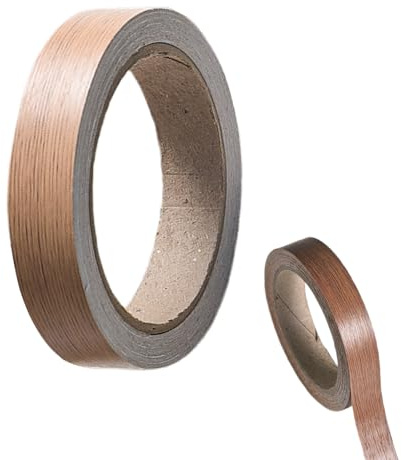 VBSYUYQ 18mm x 10m Walnut Edging Tape Self-Adhesive Polyvinyl chloride Veneer Edge Banding No Ironing Needed for Worktops Furniture & MDF Panels Heavy Duty Wood Repair Tape 10m Roll Long Brown