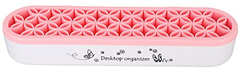 Generic Silikon Desktop Brush Storage Box, Stand Pink Silicone Makeup Flera Platser för Display
