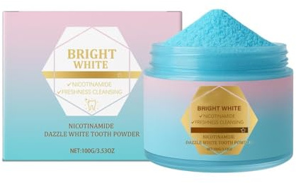 Teegxddy 1 Caja de Blanqueador Dental 100 g,Polvo Dental Blanco Profesional, Aplicable para una limpieza Profunda Contra las Manchas de Café y té,Con Ingredientes de alta Calidad