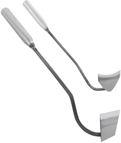 Abaodam 2 Piezas Azadas Manuales de Acero Duradero de Portátil para Jardín y Agricultura Herramientas Ergonómicas para Deshierbar y Suelo