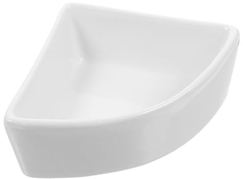 POPETPOP Bol Céramique pour Hamster Coupelle Triangulaire Anti-Renversement pour Alimentation et Boisson Bol Poids pour Petits Rongeurs Facile à Nettoyer Design Décoratif Blanc