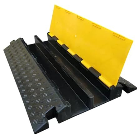 Canalina Passacavi Calpestabile, Canalina Calpestabile, Rampa Passacavi a 2 Canali, Dossi Modulari per la Protezione dei Cavi, Capacità di 5 Tonnellate(90x58x8.8cm/35x23x3.4in)
