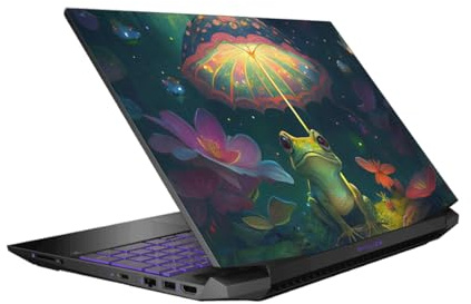 Head Case Designs Officially Licensed JK Stewart Frog with Umbrella Graphic Collection Vinyl Sticker Skin Decal Cover Compatible with HP Pavilion 15.6 15-dk0047TX
