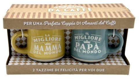 CLEARCO Tazzine da caffè personalizzate in scatola regalo - Mamma & Papà