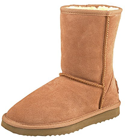 Shenduo Mujer Cortas Botas de Nieve Impermeable, Botas Invierno cálido D5125 Marrón 40EU
