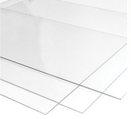 RuudraScott Feuille de plastique acrylique transparent 500 mm x 500 mm Épaisseur 2 mm 3 mm 4 mm 5 mm 6 mm