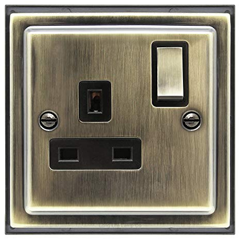 Brush Antique Brass Single Switch Socket 13amp Single Pole BE405 KME