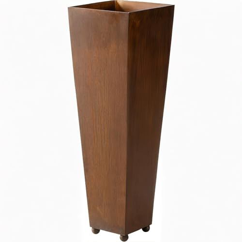 ecosoul Pflanzgefäß groß Kübel quadratisch konisch zum Bepflanzen Metall Rost Behälter Statue Deko 75cm