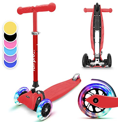 Fun Pro ONE Roller, der Sichere Premium Roller Kinder 3 Jahre, LED Räder, faltbar, ab Kleinkind Junge Mädchen, Kinderroller, 3 4 5 6 Jahre
