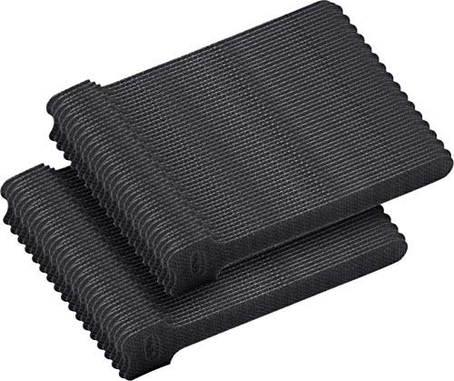 Meister Klett-Kabelbinder - 100 Stück im Set - 100 x 12,5 mm - schwarz - Wiederverschließbar - Stabil & Wasserfest / Wiederverwendbare Kabelbinder / Klettbänder mit Schlaufe / 7452660