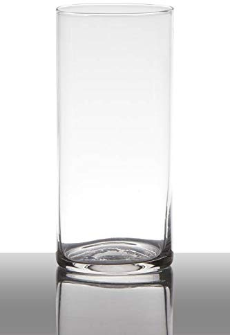 INNA-Glas Glasvase Sansa, Zylinder - Rund, klar, 19cm, Ø 9cm | Blumenvase - Deko Vase