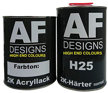 Alex Flittner Designs 2,0 Liter 2K Acryl Lack Autolack Set für Pantone HELLBLAU 297