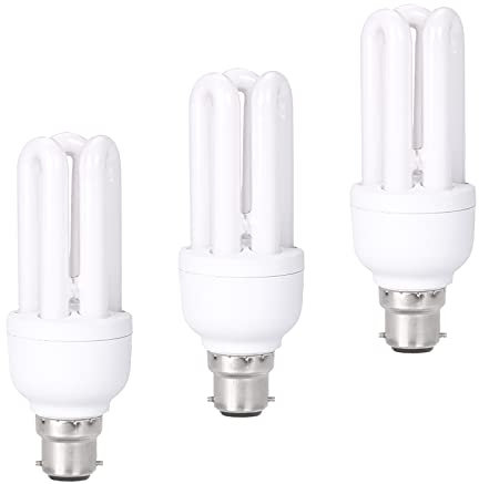 FanciBuy 11Ẉatṭ Light Bulbs Bayonet, Daylight Bulbs 6400K, 660 Lumens, BC/ B22/Bayonet Cap, CFL Low Energy Saving Bulbs, 3 Pack