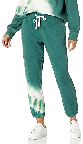 The Drop Dina Pantalon de Survêtement en Polaire, Ourlet Élastique pour Femme, Vert Foncé, 3XL Grande taille