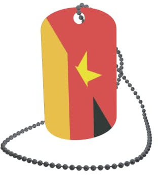 U24 Dog Tag Erkennungsmarke ID Tag an Kette Flagge Vietnam-Deutschland Alu 30 x 50 mm