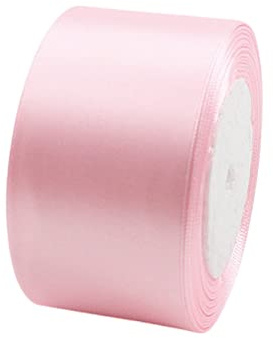 POPOYU Satinband Rosa 50mm, 23 Meters Dekoration Präsent Geschenkband breit Schleifenband, Stoffband für kleid Hochzeit, Taufe und Geburtstag Geschenke,Satin Dekoband, Deko Band Geschenkverpackung