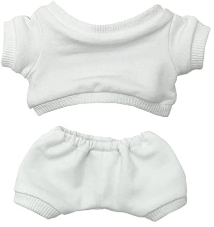 niannyyhouse 15cm Plüsch Puppe Kleidung Sportbekleidung Anzüge Sweatshirts Hosen Puppe Dress up (Weiß, 15cm)