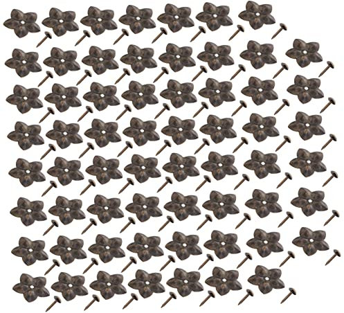 DOITOOL 60pcs Blossom Iron Applique Decorative Sofa Nails Upholstery Accessory
