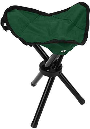 Tragbarer Camping-Dreibeinhocker, Klappbare Campinghocker, Campinghocker, Camping-Stativhocker, Tragbar, Faltbar, Leicht, Camping-Stativsitz für Wandern, Jagen, Spazierengehen, Angeln, Reisen (Grün)