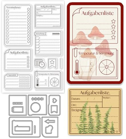 ORIGACH 2025 Deutscher Plan und Zeitplan Stanzformen und Stempelset für DIY Scrapbooking Album Dekorative Papierformen Kartenherstellung