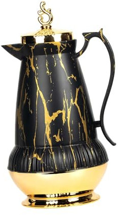 FytStycale Modern Stainless Steel Coffee Carafe Set with Glass Liner, black