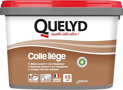 Quelyd Colla Sughero da parete Pasta - Piastrelle e rotoli, interni - Pezzi non umidi - Applicazione da parete diretta - Vaso da 5 kg