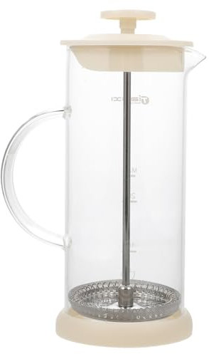 OKUMEYR Montalatte Manuale in Vetro e Acciaio Resistente Impugnatura Ergonomica, Brocca Portatile Per Schiumare Latte Crema Per Cappuccino e Caffè, Per Uso Domestico e Viaggi