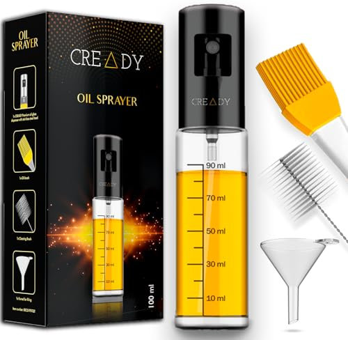 CREADY | Dispensador de Aceite Spray Negro 100ml | Pulverizador para Freidora de Aire