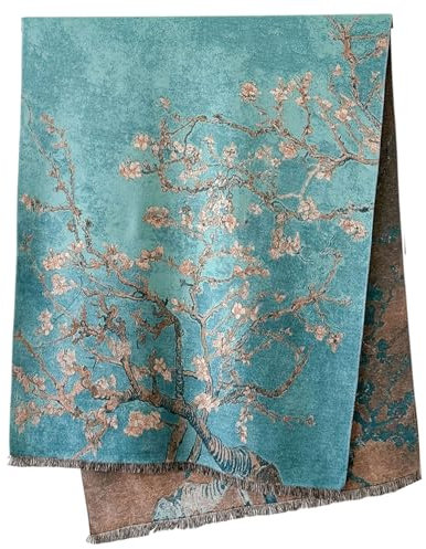 GFM® Châle châle en laine mélangée cachemire pour l'automne et l'hiver (PWSHL), Px-Gogh-Fleur d'amandier, L