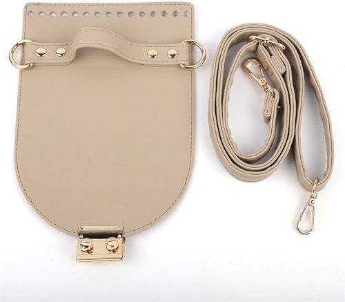 DOPZNJWF DIY-Set zur Umhängetasche Handgemachte Ledertasche Set Nähen Tasche Lederbezug mit Löchern Taschengurt DIY Zubehör for Stricken Rucksack Frauen Handtasche sämtliches Zubehör(Khaki)