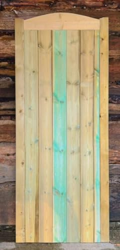 Wooden TVG Dome Garden Gate Pedestrian Gate Wooden Pressure Treated-6 FT (180cm High x 60cm Wide x 5cm Deep)