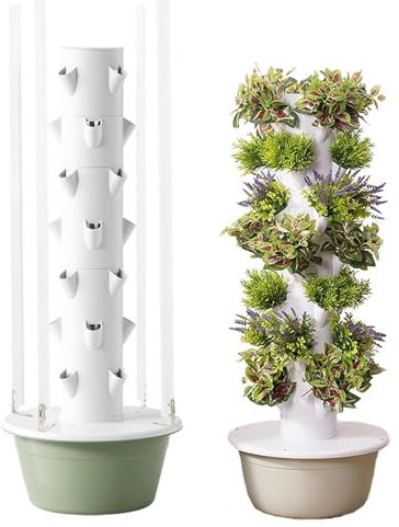 YLANMEI Siste-ma de Cultivo hidropónico con Luces LED automatizadas, Vertical para jardín de Torre Interior, Jardinera Inteligente Multicapa, Equipo de Cultivo sin Suelo,5Layer