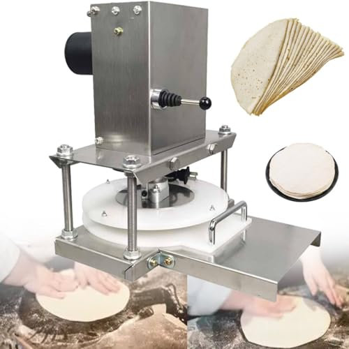 Pizza Dough Press Machine, Commercial Small Dough Pizza Press, Electric Stainless Steel Tortilla Press Machine for Pizza, Pie,Tortillas, Pastry