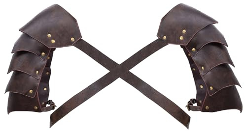 Wikinger Doppelschulterschutz - Mittelalterliche Schulterpanzer aus Kunstleder für LARP, Cosplay & Ren Faire