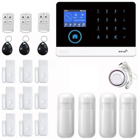 4G WIFI Smart Home Security Alarm System Burglar Anti Theft 2.4 Inch TFT Colorful LCD Screen Wireless Home Burglar Alarm(M)