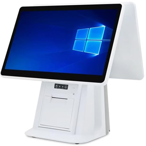 ZWJABYY Caisse enregistreuse POS Tout-en-Un avec Double écran Tactile 15,6 Pouces, processeur i5, 8 Go/128 Go, Windows, Prise en Charge multilingue, pour Commerce de détail et Restauration