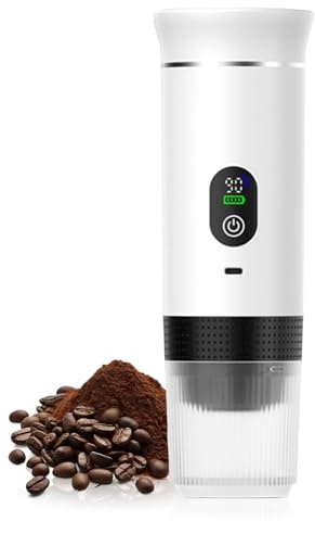 Jenmayt Machine à Café Portable de Voyage,3 en 1 Expresso Machine,20 bar,12V,Rechargeable,Pour Capsules et Café Moulu en Poudre,Chauffage Rapide,pour le camping, les voyages, le bureau