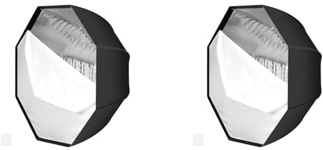 Glayent 2X Ombrello Ottagonale Softbox 80cm Universale Top Flash Reflector Copertura Softlight per Esterni Modificatore di Illuminazione Professionale