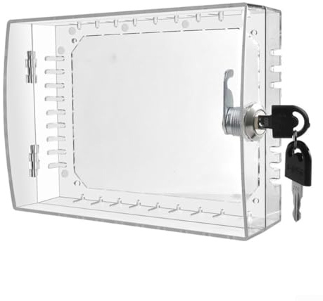 Thermostat Lock Box with Key for Wall Mount Thermostats, Transparent Cover Designed to Fit Common 5x7x2 3 Inch Units, Ventilated for Accurate Temperature Readings