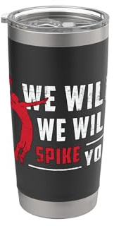 Pallavolo We Will We Will Spike You Retro Giocatore di Pallavolo Bicchiere termico in acciaio inox doppia parete