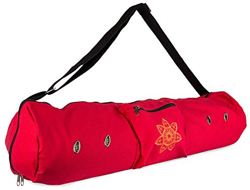 Peace Yoga Tasche für Yogamatte mit Belüftungsschlitzen, Mandala, Rot