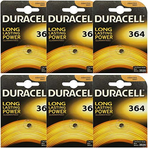 6x Duracell 364 1.5v Silver Oxide Watch Battery Batteries SW621SW D364 V364 SR60