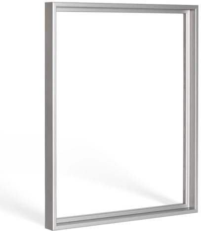 Bildershop-24 Schattenfugenrahmen Lemgo für Keilrahmenbilder und Leinwände 20x40cm Silber Alu geschliffen Dekor