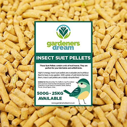 GardenersDream Insect Suet Pellets | Garden Wild Bird Food Mix | Balanced and Healthy Feed Mixture | Nutritious Insect Flavoured Pellet | Contains Tasty High Energy Vitamins and Minerals (10kg)
