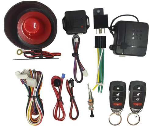 Style 7 - Universal-Auto-Zentralverriegelung, mit Stoßsensor + Steuerbox + 2 Ersatz-Fernbedienungen für Auto-Zentralverriegelung