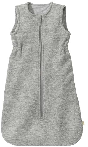 Disana WALK-SCHLAFSACK Baby & Kleinkind - 100% Bio-Merino, TOG 1.7 – atmungsaktiv, kuschelig warm – unisex Gr. 60, 80, 100 cm - nachhaltig & fair - mit Zipper - made in Germany| Grau Gr. 1 (60 cm)