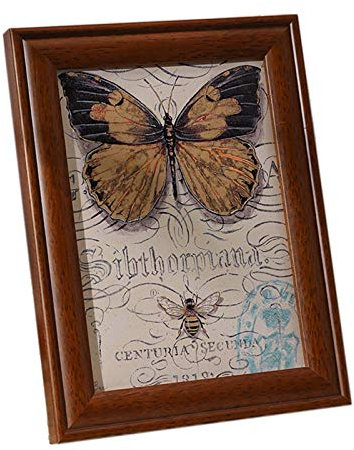 Bilderrahmen, Retro Fotorahmen Set Amerikanische Desktop-Ornamente Aus Reinem Massivholz Fotorahmen Bilderrahmen (Farbe : Nussbaum, Größe : A4(21×29.7cm))